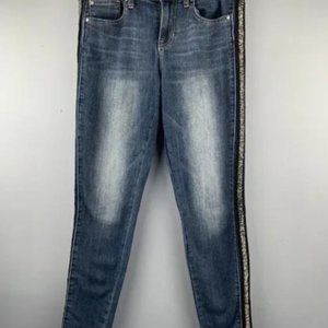 Gap Legging Denim Blue Jeans Womens Size 6/28R beaded down side seam